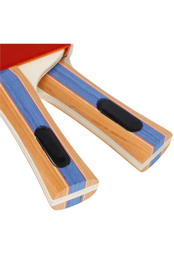 SERSIMO Set of 2 ping pong paddles, with 3 balls, 25x15cm, black with red