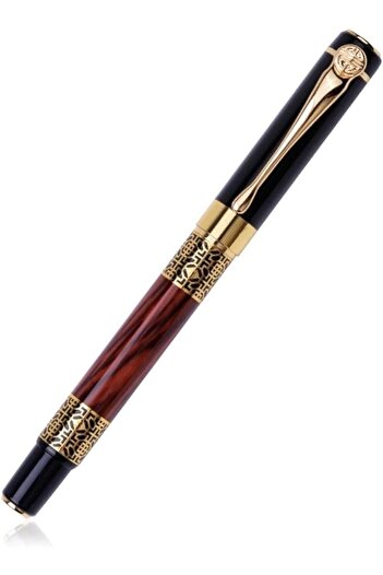Biki Saudi Style Arabic Luxury Ink Pen for Men – 0.5mm Fine Tip, Brass Body, Smooth Black Ink
