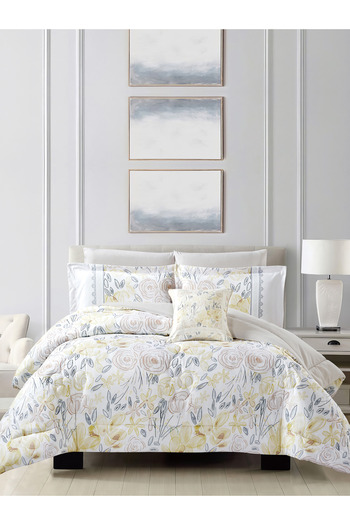 Donetella 7-Piece Digital Print Comforter Set – King Size Fits 200x200 cm, Soft Microfiber Bedding Set.