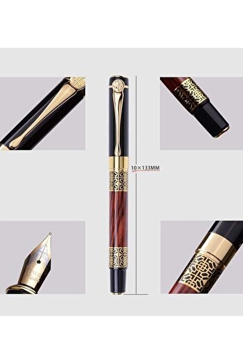 Biki Saudi Style Arabic Luxury Ink Pen for Men – 0.5mm Fine Tip, Brass Body, Smooth Black Ink