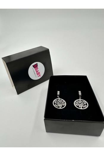Xbaby Tree of Life Silver Color Steel Earrings