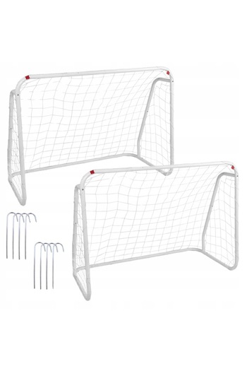 SERSIMO Set of 2 metal football goals, 96x124cm, 28mm profile, with fixing elements