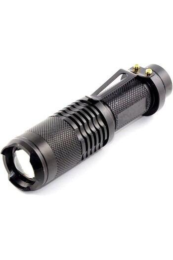 dalip Tactical CREE LED flashlight with optical zoom up to 300m, 3W, 220 lumen, cold light, IPX4, 9.2cm length