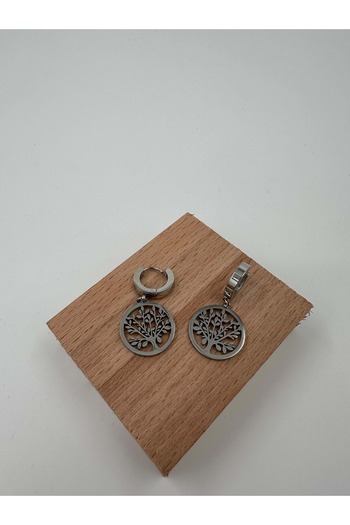 Xbaby Tree of Life Silver Color Steel Earrings