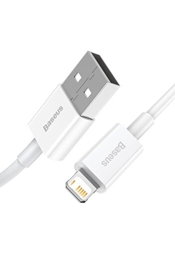 Baseus Power & Data Cable, Superior Fast Charging USB to Lightning 2.4A 1.5m White
