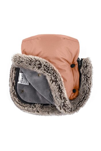 Petite&Mars Warm stroller gloves, Petite&Mars, Furry, With removable fur, For cold weather