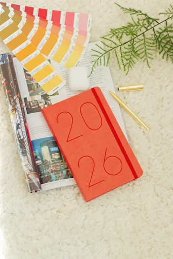 Matt Notebook 2026 Year 13X21 cm Daily Agenda Orange