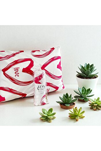 Arma Concept Double Heart Pattern Ranforce Fabric Fitted Elastic Sheet & 2 Pillowcases