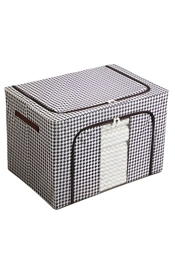 Camy Foldable Storage Box, Double Zipper, 24 L, Textile, Zebra Design