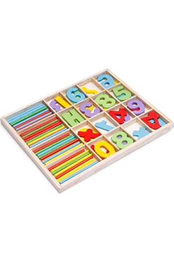 sallma Joc matematic din lemn, operatii cu numere si betisoare, Montessori