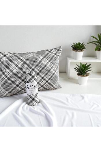 Arma Concept Single Plaid Pattern Ranforce Fabric Fitted Elastic Sheet & 1 Pillow Case