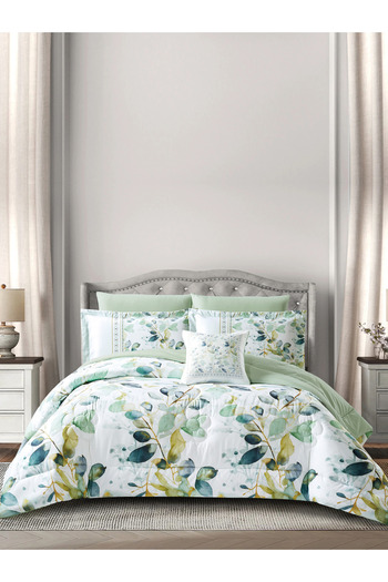 Donetella 7-Piece Digital Print Comforter Set – King Size Fits 200x200 cm, Soft Microfiber Bedding Set.