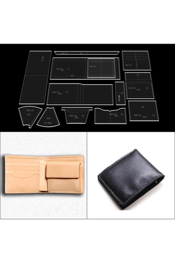 Choice XBD-01 YOMDID Business Wallet Handmade Leather Stencils DIY Short Wallet Acrylic Template Leather To