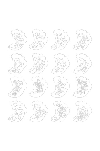 Choice As show 16 Reusable Facial Painting Templates Durable Plastic Hollowed-out Diy Graffiti Templates Ca