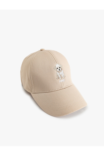 Koton Dog Embroidered Cotton Cap Hat