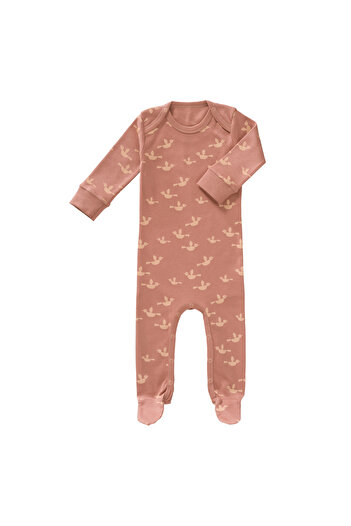 fresk Baby Onesie with Booties Cotton Birds, 3-6 Months