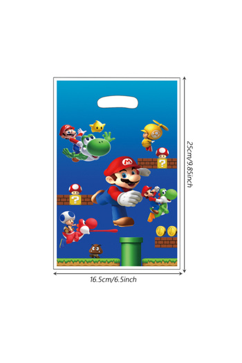 Miniso 25x16.5cm 30pcs 30pcs Mario Birthday Party Gift Bags，Mario Candy Bags，Mario Goody Bags，Mario Birthda
