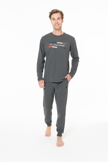 U.S. Polo Assn. U.S. Polo Assn. Men's Anthracite Melange Pajama Set