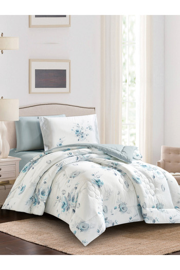 Donetella 4-Piece Digital Print Comforter Set – Twin Size 170x230 cm, Soft Microfiber Bedding Set.