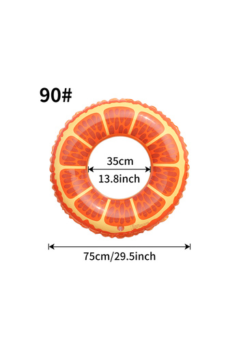 Choice 90(For 45-60KG) 1PC Thick Orange Shaped Pool Float, Simple Floating Ring For Adults In Summer, Suita