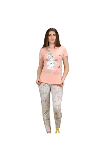 Generic Women's short-sleeved cotton pajamas