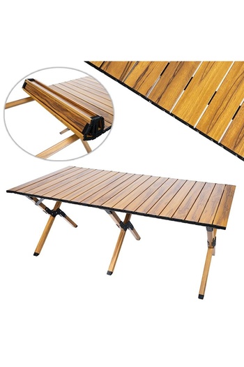 OEM Camping table with quick folding system, ultra-light aluminum frame, 118x60x45cm, brown