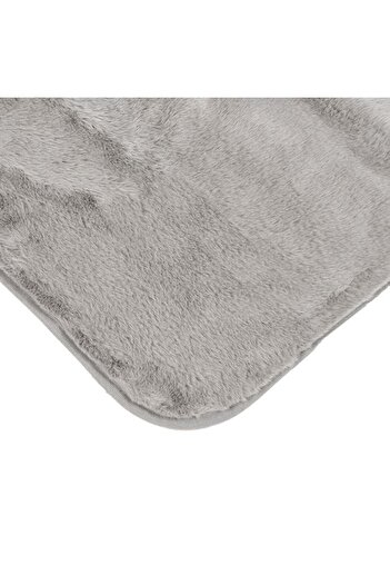 divendi-ro Decorative velvety carpet with rabbit fur look, inside with non-slip surface, 140x60 cm, gray