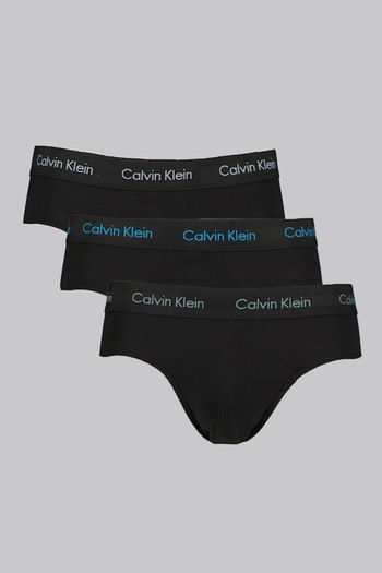Calvin Klein , Set of briefs with logo waistband - 3 pairs, Black, Blue, XL
