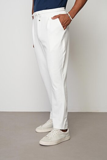 STYLE BOSS Beyaz Baggy Fit Erkek Pileli Pantolon E1028