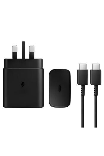 SP 45W Fast Charging Wall Charger with Type-C Charging Cable for Samsung Devices with Type-C Cable Black