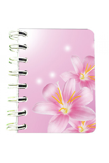 Editura Soapta stelelor Carnet cu spira Brandusa roz, 7 x 10 cm, 75 foi veline