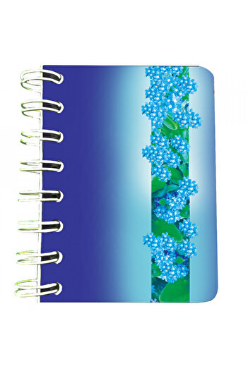 Editura Soapta stelelor Carnet cu spira Nu-ma-uita albastru, 7 x 10 cm, 75 foi veline