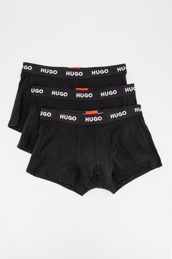 HUGO , Set of boxers with logo band in the waist - 3 pairs, Black, XL