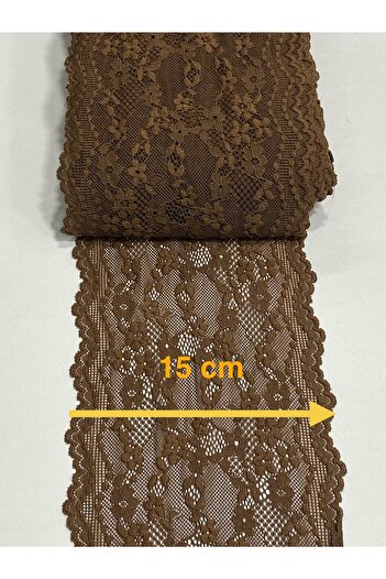 karantuhafiye Lycra Lace Stretchy Lace 1 Meter Brown