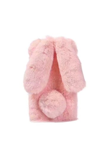 Bibilel Plush Bunny Case Compatible with Samsung Galaxy S22 Ultra, Pink