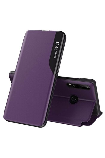 DONARIS Husa compatibila cu Samsung Galaxy A20s, Ultra-Thin Profile, T278, Piele ecologica, Mov