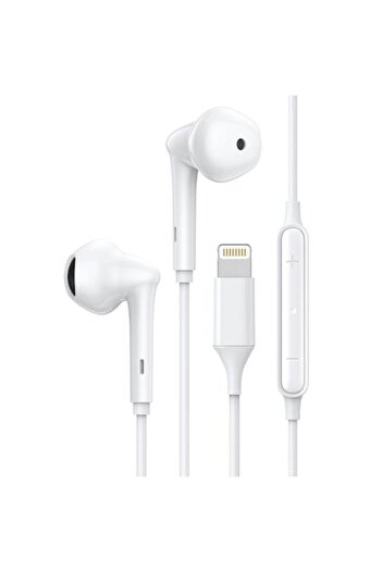 Bibilel Headphones with microphone, Lightning connector, compatible with iPhone, Dub Step bass, White, HUR-B