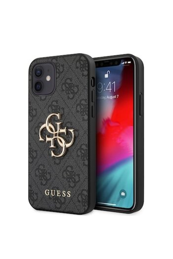 Guess Case for iPhone 12 / iPhone 12 Pro, T13, Leather, Grey