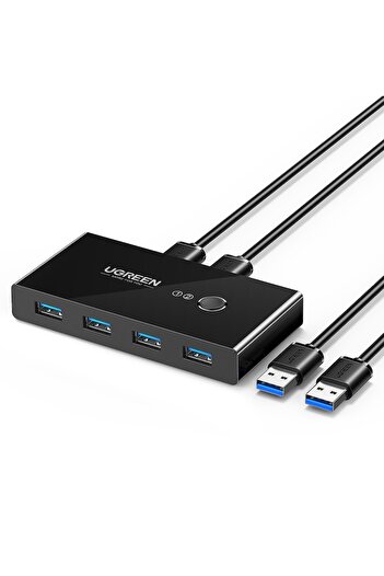 CLICK Docking Station 4x USB-A, 2x USB Cable, Plug & Play, LED, 5Gb/s, 1.5 m, I40, Ugreen Sharing Switch B