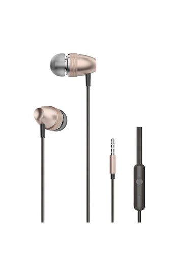 Evolium In-ear Headphones with Microphone and Bass Booster, Gold