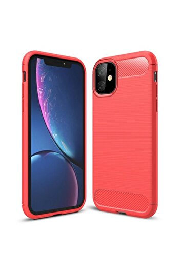 OEM Protective Case for iPhone 11, Red with Carbon Inserts