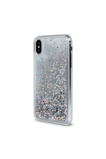 SOHO Liquid Sparkle Case with Glitter for Samsung Galaxy S21 Ultra, Silver