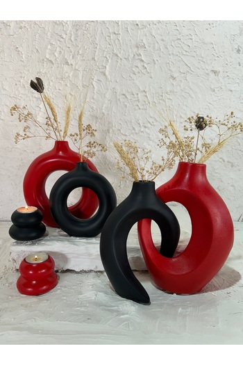 Zigzag Home Decorative 6 Piece Vase and Candle Holder Set /Ring Vase, Ivy Lover Vase, Tealight Candle Holder Set
