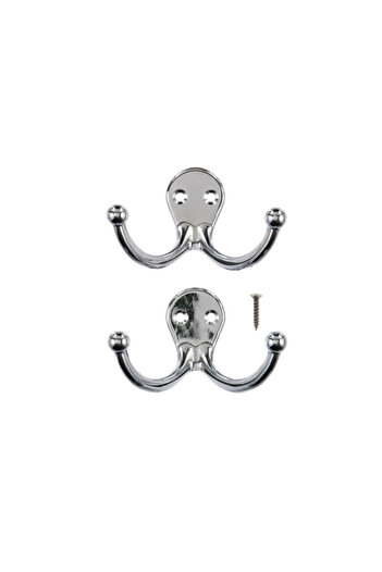 ACE 2-Piece Metal Double Garment Hook Small