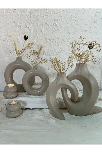 Zigzag Home Decorative 6 Piece Vase and Candle Holder Set /Ring Vase, Ivy Lover Vase, Tealight Candle Holder Set