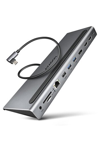 Axagon Hub USB HMC-4KX3, Afișaj triplu 4K, USB-C Superspeed