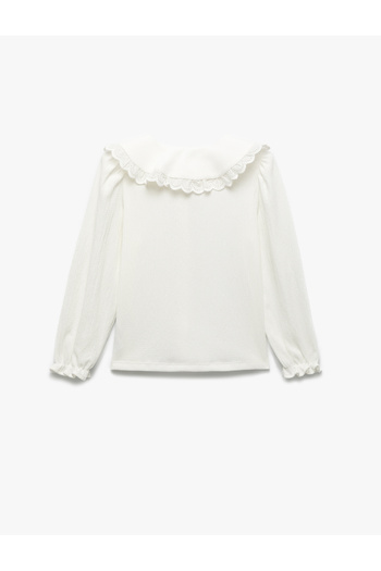 Koton Long Sleeve Button Detailed Baby Collar Blouse