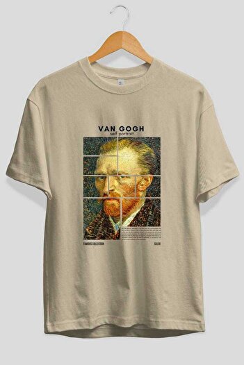 Ankhises Van Gogh Self Portrait μπροστά Μπλουζάκι με στάμπα Oversize Ανδρικό Γυναικείο Βαμβακερό μπλουζάκι με λαιμόκοψη