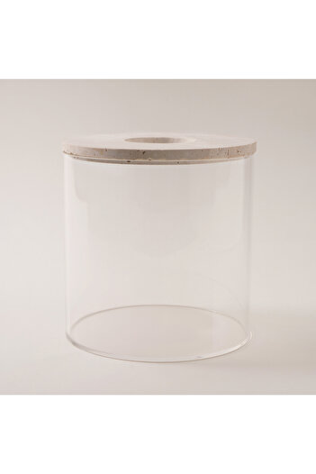 homez glass tissue box travertine collection 15*14cm