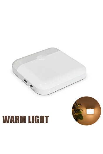 Choice Warm White 1PCs Motion Sensor Light Led Usb TYPE-C Charging Square Lamp for Bedroom Kitchen Stair Ha